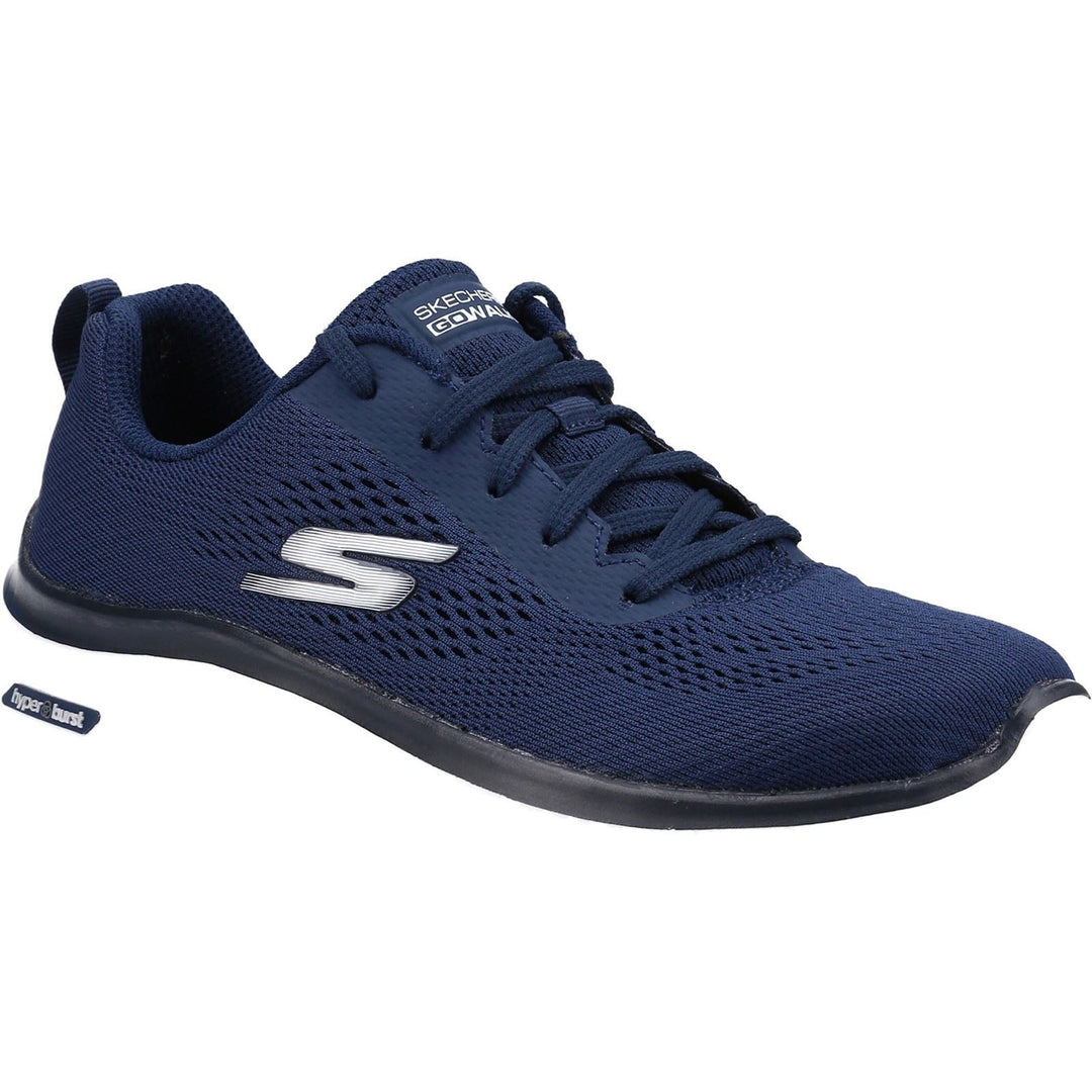 Women's Wide Fit Skechers 124578 Go Walk Hyper Burst Trainers in Navy - Image 3
