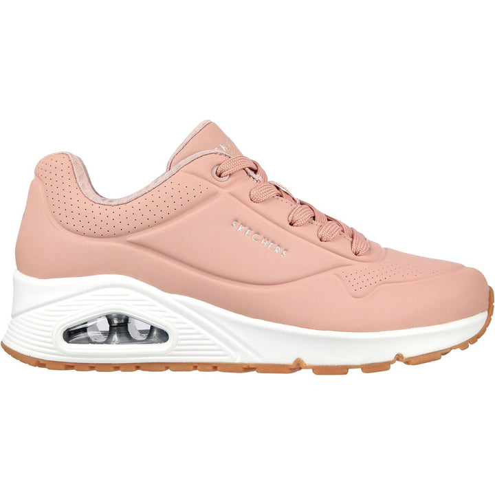 Women's Wide Fit Skechers 73690 Uno Stand On Air Sports Trainers - Blush in Blush - Image 1