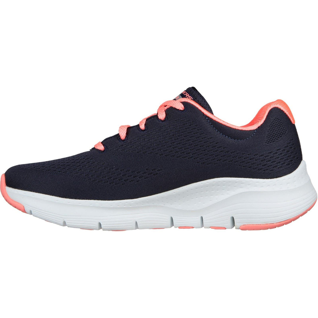 Women's Wide Fit Skechers 149057 Unny Outlook Sports Trainers - Navy Mesh/Coral in Navy Mesh/Coral - Image 4
