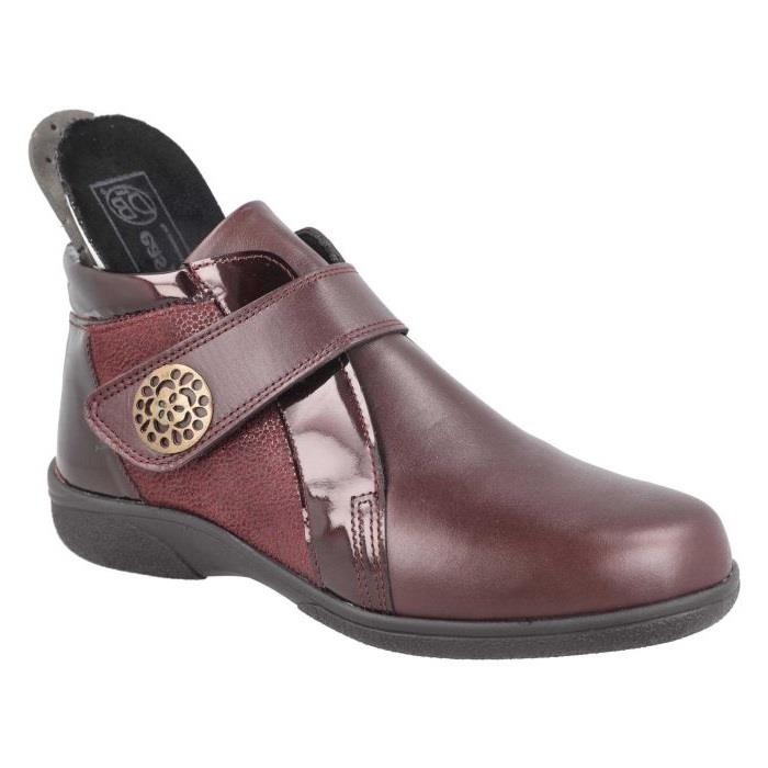 Women's Wide Fit DB Celeste Boots in Black Leather / Patent / Stretch - Image 1