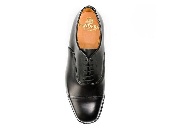 Mens Wide Fit Sanders Oxford Shoes in Black - Image 1