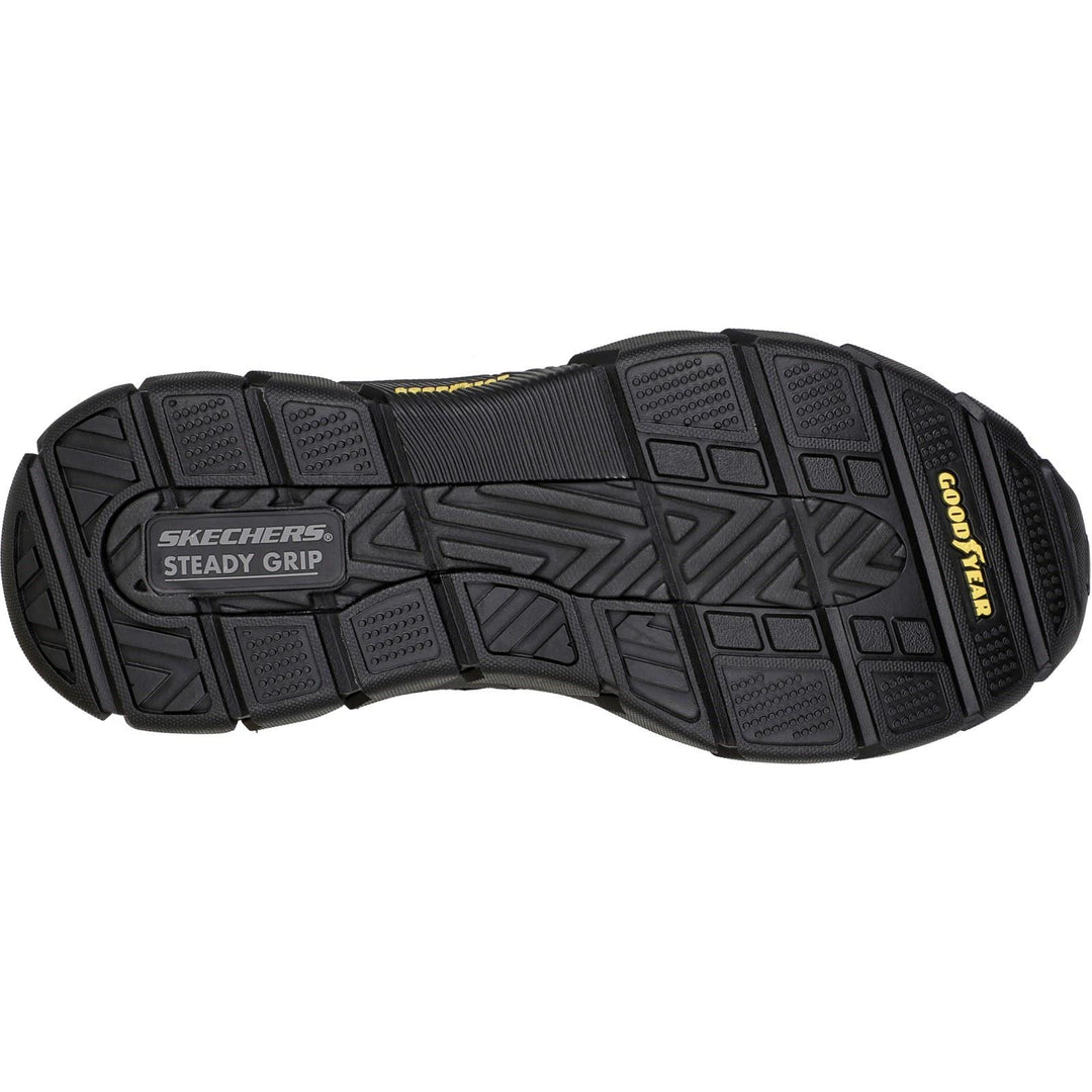 Men's Wide Fit Skechers 204330 Respected Lace Up Trainers in Black - Image 6