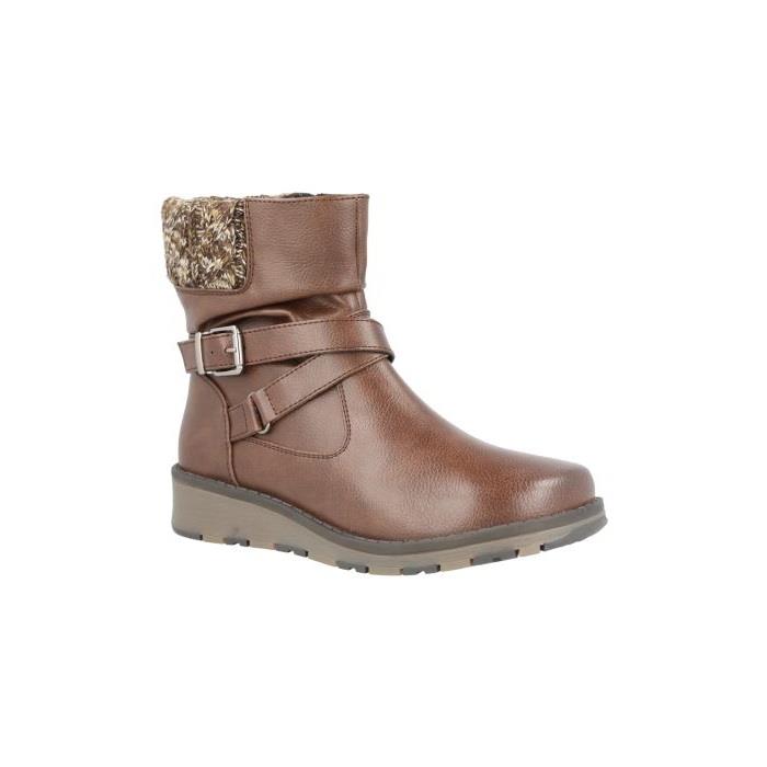 Women's Wide Fit DB Mink Boots in Black Synthetic - Image 1