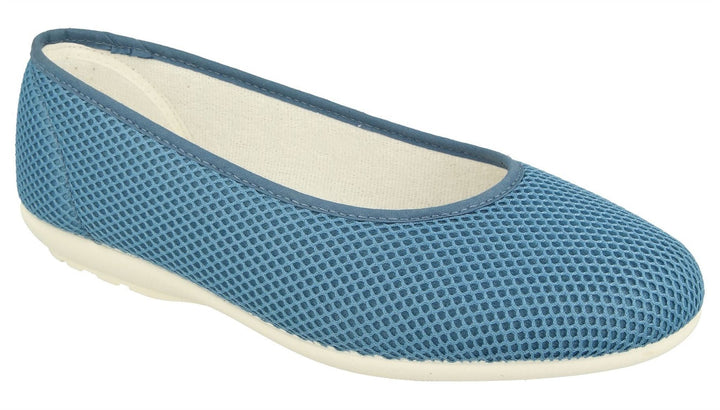 Womens Wide Fit DB Melissa Slippers in Black Textile - Image 1