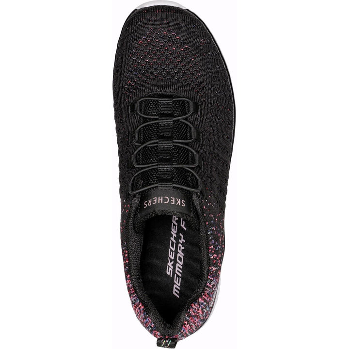 Women's Wide Fit Skechers 104411 Virtue Slip On Shoes in Black/Pink - Image 1