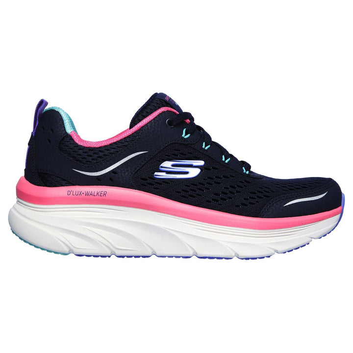 Women's Wide Fit Skechers 149023 D'lux Walker Infinite Motion Sports Trainers - Navy/Multi in Navy/Multi - Image 1