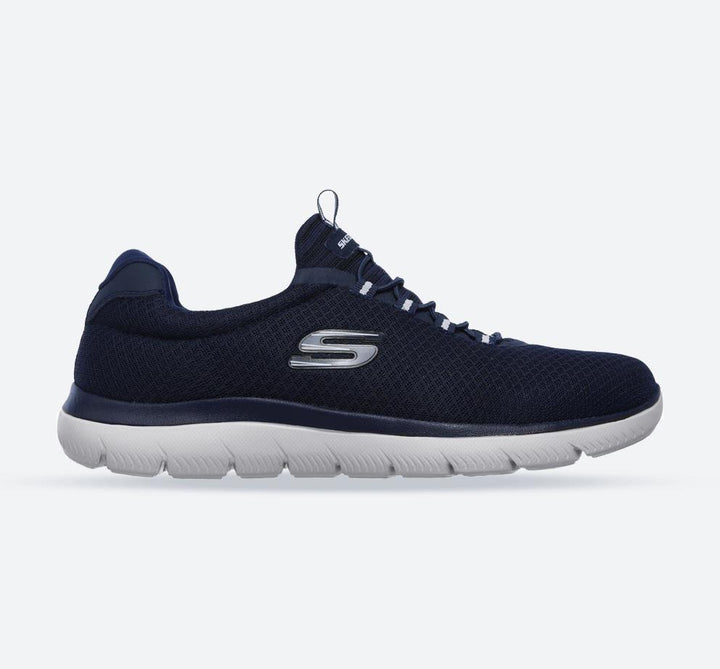 Men's Wide Fit Skechers 52811 Summits Slip On Sports Trainers in Navy - Image 1