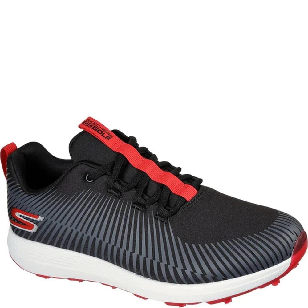 Men's Wide Fit Skechers 214021 Go Golf Max Sport Trainers in Black/Red - Image 3