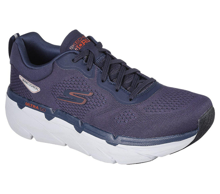 Men's Wide Fit Skechers 220068 Skech Max Cushioning Premier Perspective Trainers in Navy/Orange - Image 1