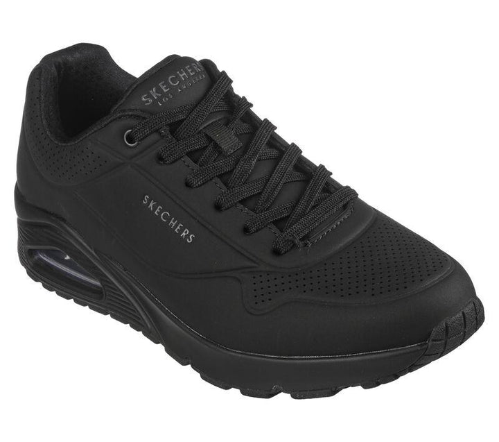 Men's Wide Fit Skechers 52458 Uno - Stand On Air Walking Trainers in Black - Image 1