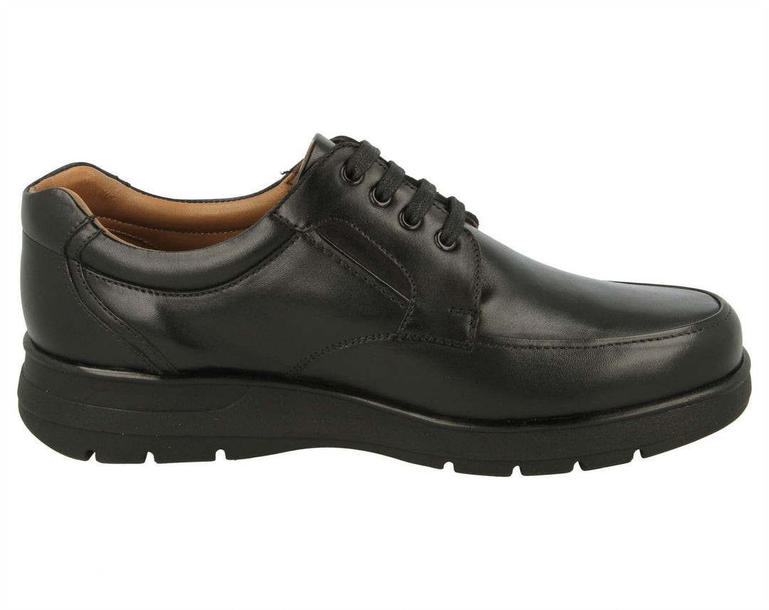 Mens Wide Fit DB Congo Shoes in Black Smooth Leather - Image 4