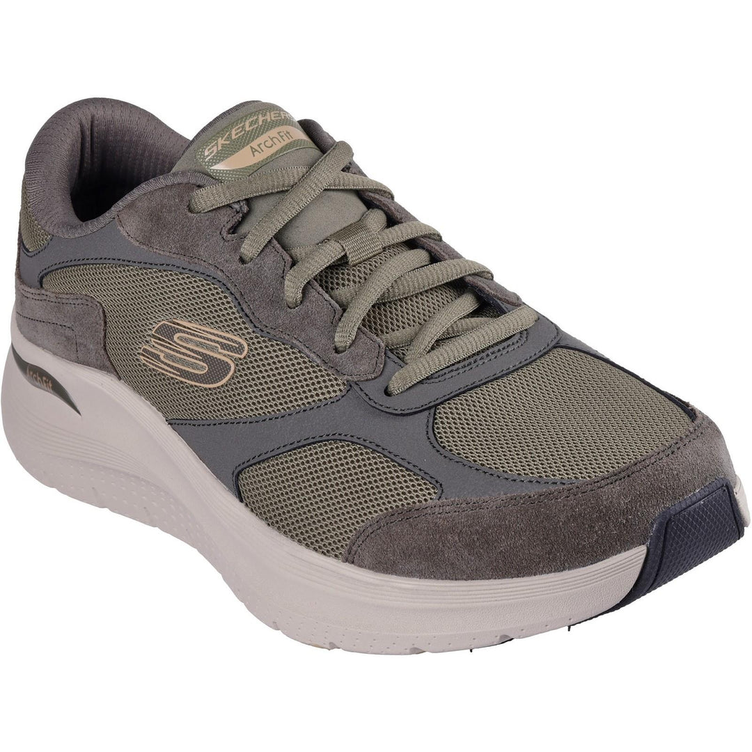 Men's Wide Fit 232702 Skechers Arch Fit 2.0 The Keep Walking Trainers in Olive - Image 10