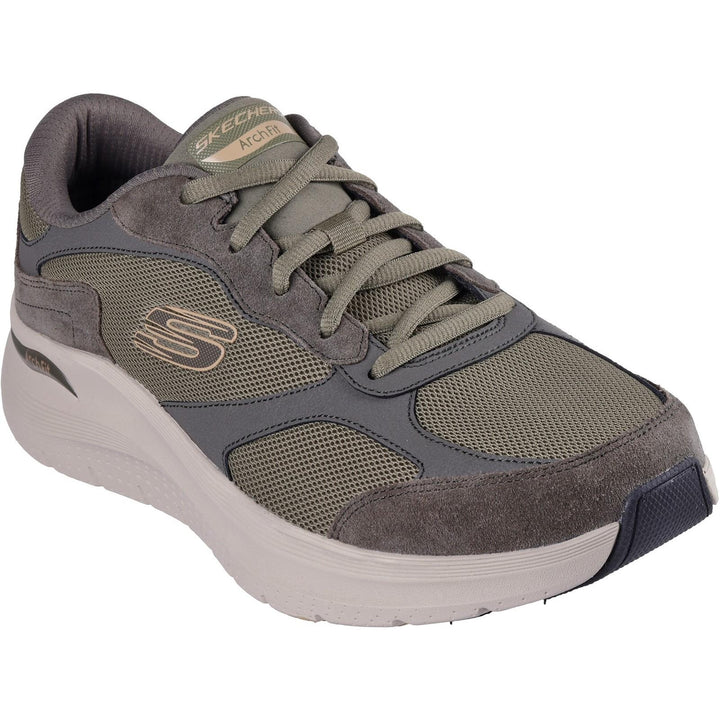 Men's Wide Fit 232702 Skechers Arch Fit 2.0 The Keep Walking Trainers in Olive - Image 1