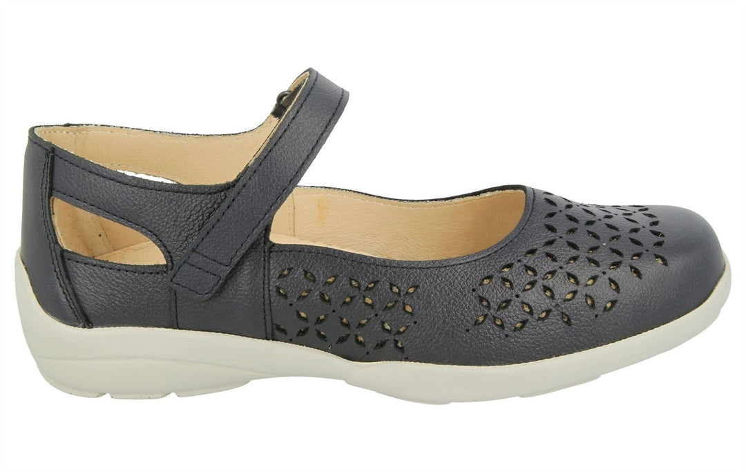 Womens Wide Fit DB Welland Sandals in Navy - Image 3