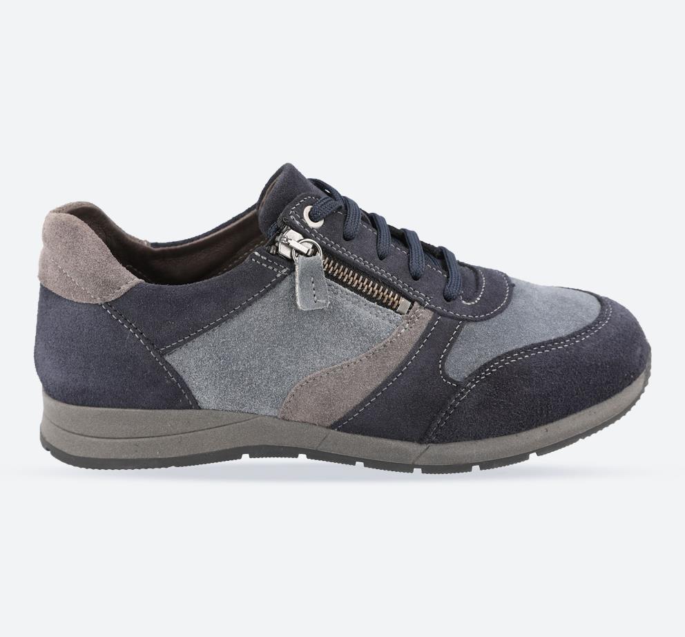Women's Wide Fit DB Kingfisher Trainers in Blue Suede Multi - Image 1