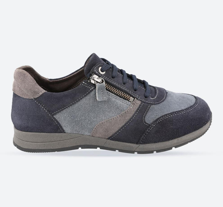 Women's Wide Fit DB Kingfisher Trainers in Blue Suede Multi - Image 1