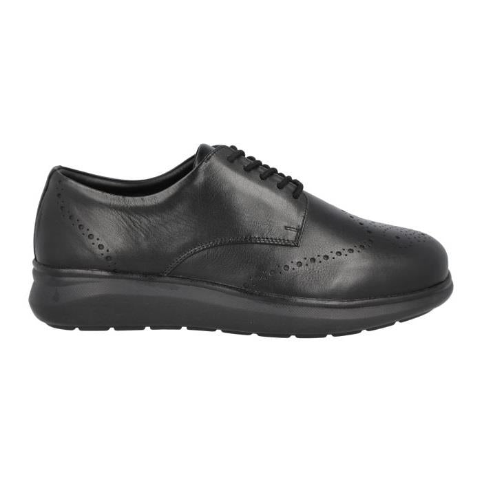 Men's Wide Fit DB Elliott Shoes in Black Leather - Image 1