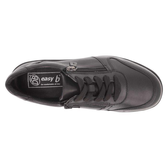 Women's Wide Fit DB Mollie Shoes in Black Leather - Image 5