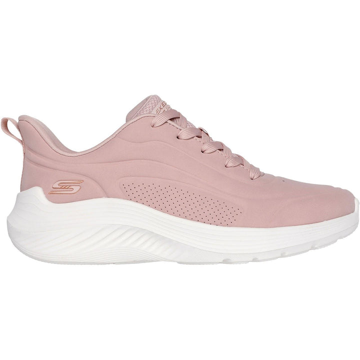 Women's Wide Fit Skechers 117485 Bobs Sport Squad Waves Just Wading Trainers in Blush - Image 1