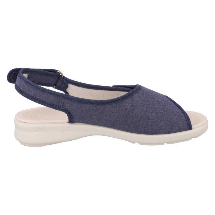 Women's Wide Fit DB Lobelia Sandals in Denim Blue Canvas - Image 4