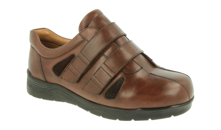 Mens Wide Fit DB Darren Shoes in Black Leather - Image 1