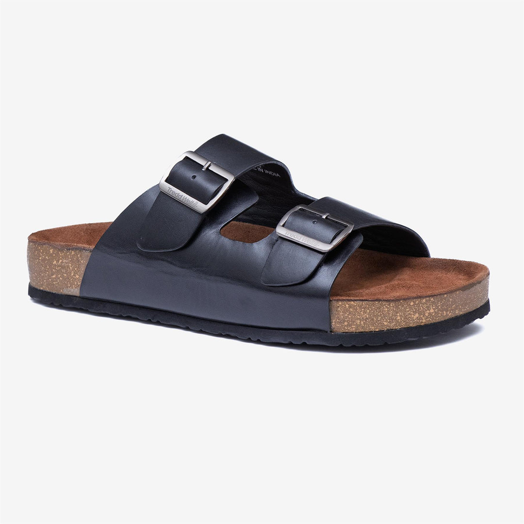 Men's Wide Fit Tredd Well Brazil Sandals in Black - Image 3