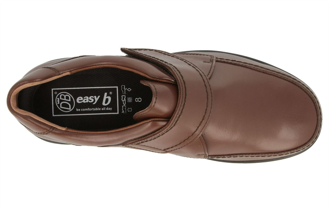 Mens Wide Fit DB Havant 2 Shoes in Black Leather - Image 8