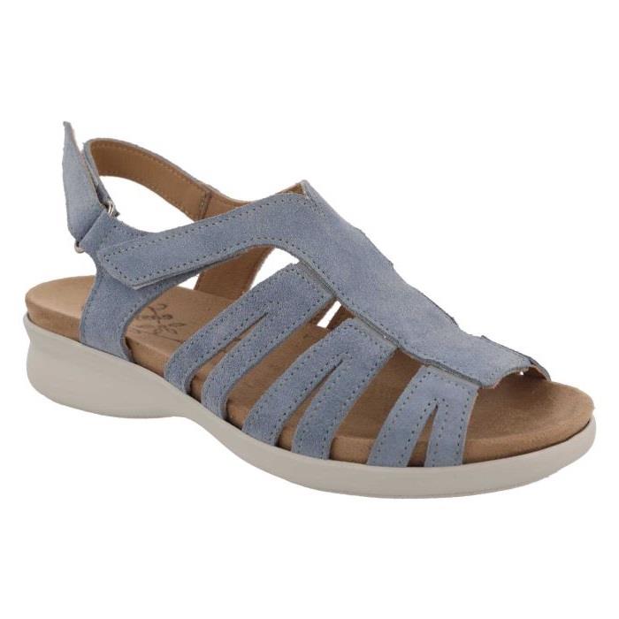 Women's Wide Fit DB Treasure Sandals in Sky Blue Leather - Image 1