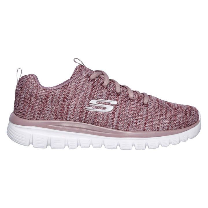 Women's Wide Fit Skechers 12614 Graceful Twisted Fortune Trainers - Mauve in Mauve - Image 1