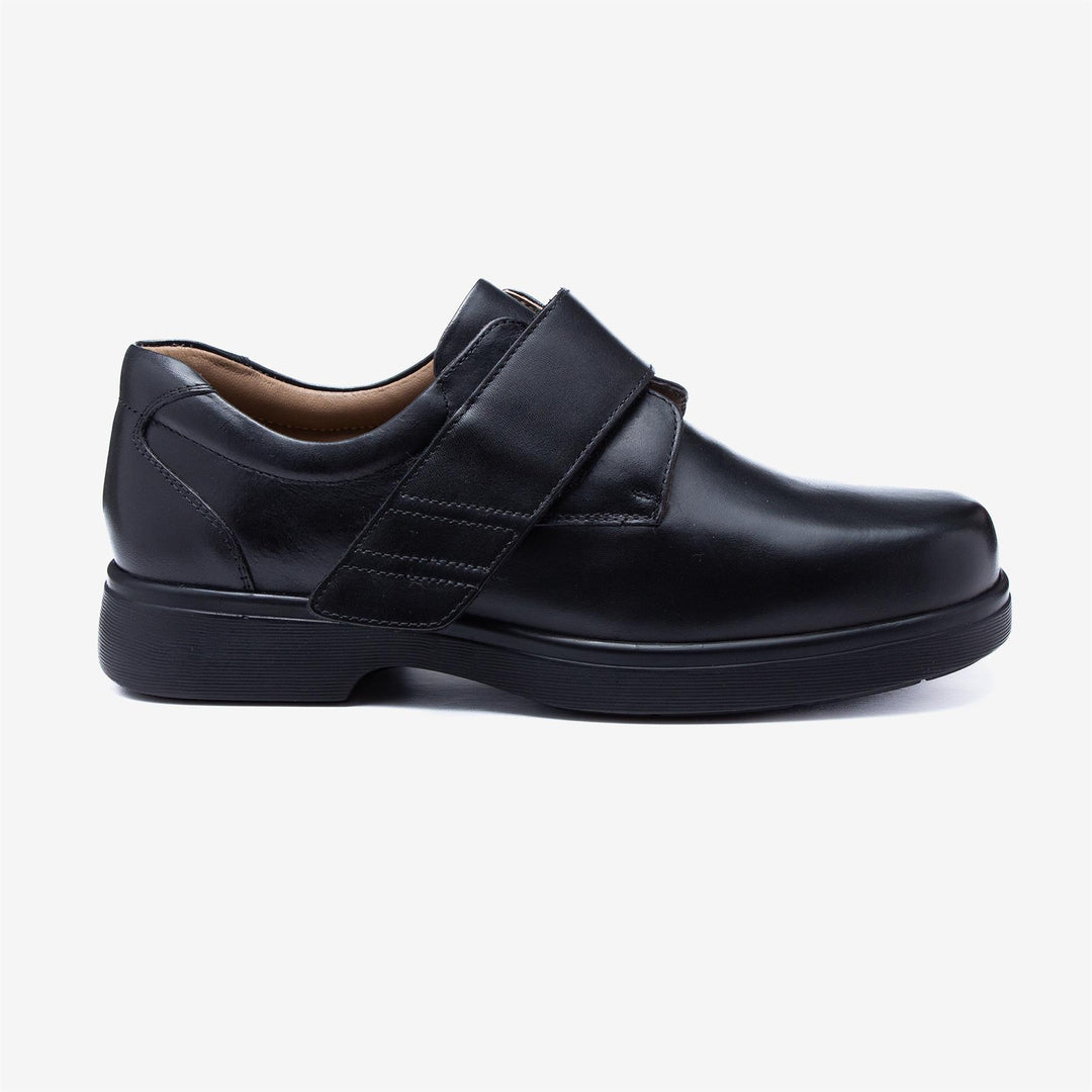 Mens Wide Fit Tredd Well Roger Velcro Shoes in Black - Image 2