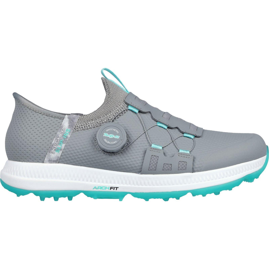 Women's Wide Fit Skechers 123062 Slip-ins Waterproof Go Golf Elite 5 Trainers in Grey/Aqua - Image 7