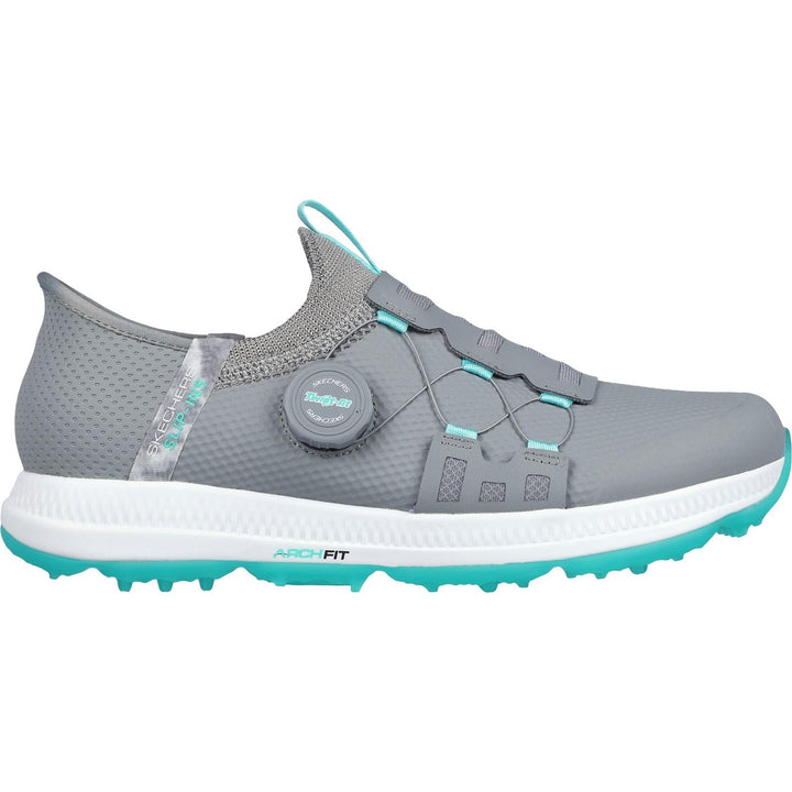 Women's Wide Fit Skechers 123062 Slip-ins Waterproof Go Golf Elite 5 Trainers in Grey/Aqua - Image 1