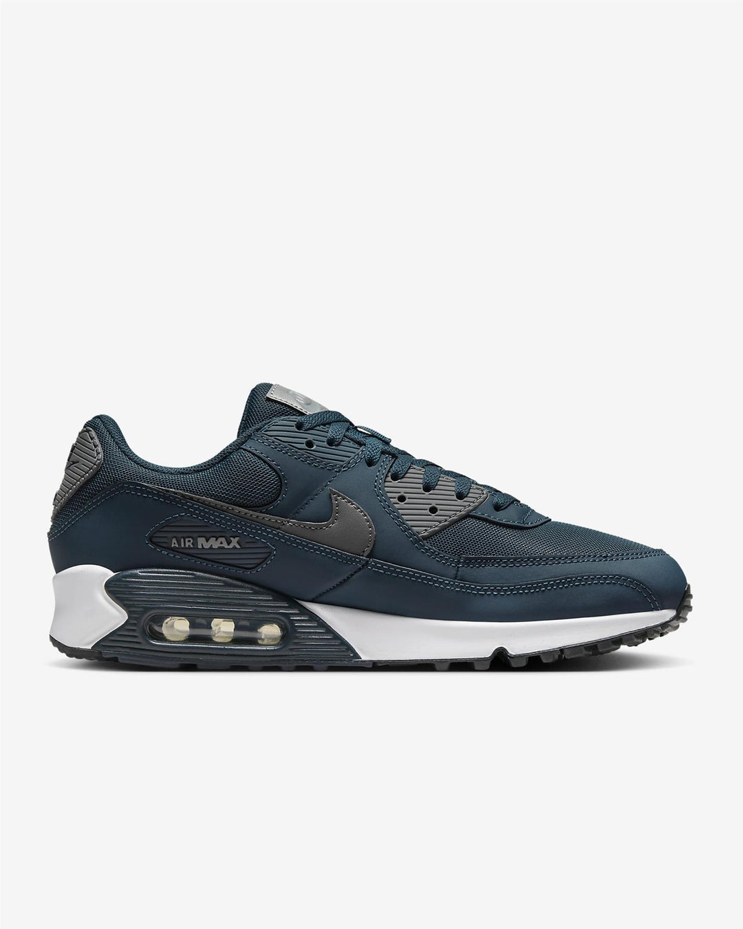 Men's Wide Fit Nike HM0625-400 Air Max 90 Trainers in Armoury Navy/White - Image 3