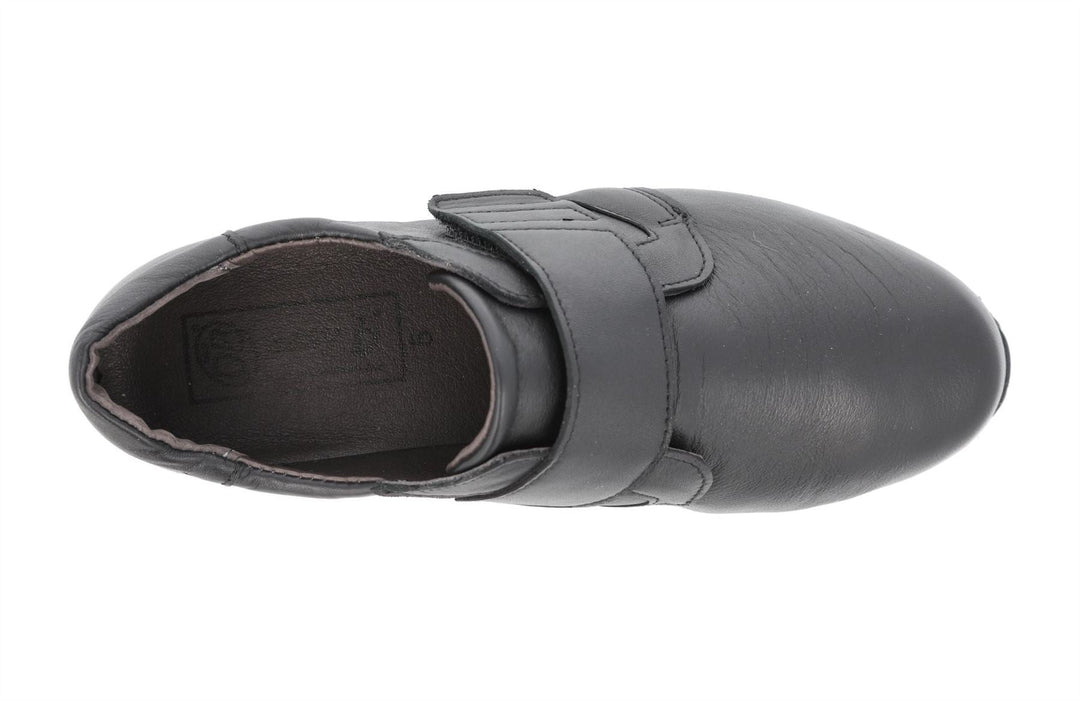 Women's Wide Fit DB Rail Shoes in Black Stretch Leather - Image 5