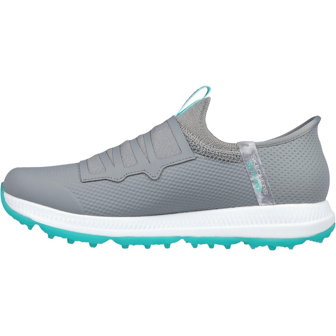 Women's Wide Fit Skechers 123062 Slip-ins Waterproof Go Golf Elite 5 Trainers in Grey/Aqua - Image 9