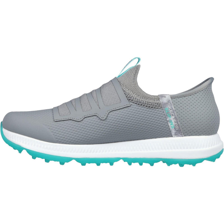 Women's Wide Fit Skechers 123062 Slip-ins Waterproof Go Golf Elite 5 Trainers in Grey/Aqua - Image 1