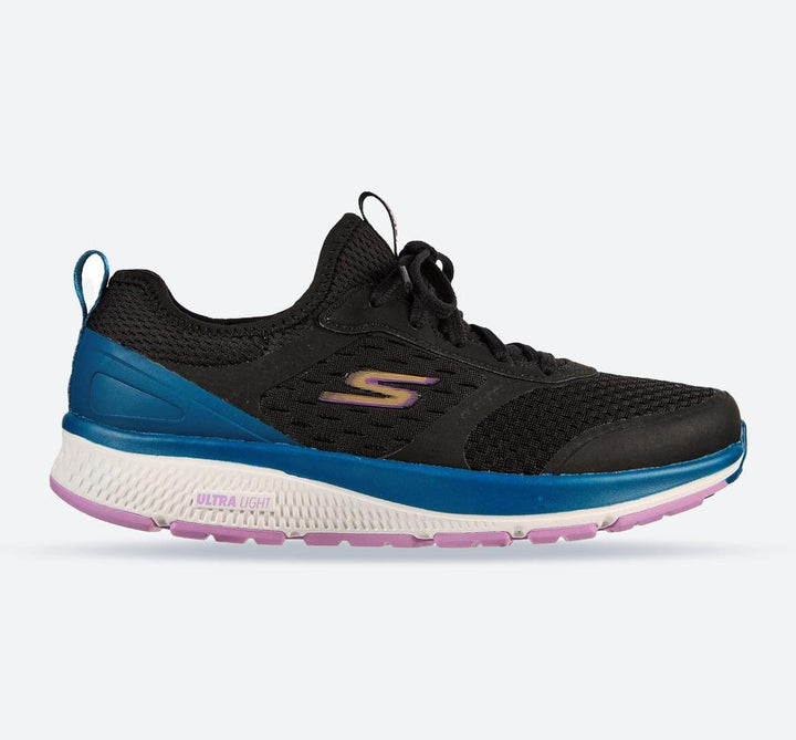 Women's Wide Fit Skechers 128276 Go Run Consistent Vivid Trainers - Black in Black - Image 1