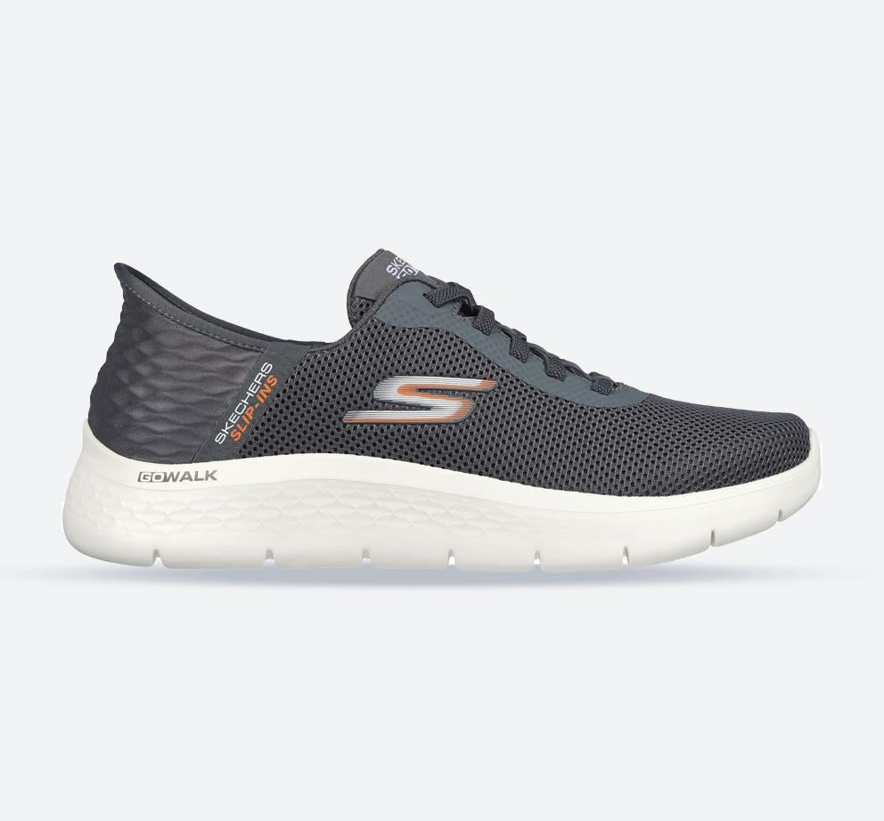 Men's Wide Fit Skechers 216496 Slip-ins Go Walk Flex Trainers in Grey - Image 1