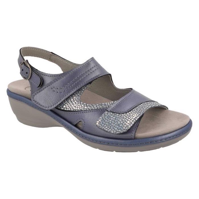 Women's Wide Fit DB Comfrey Sandals in Sky Blue Leather - Image 3