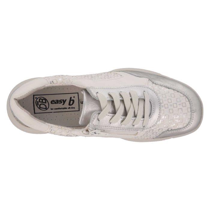Women's Wide Fit DB Lauren Trainers in Navy / Silver / Leather / Multi - Image 1