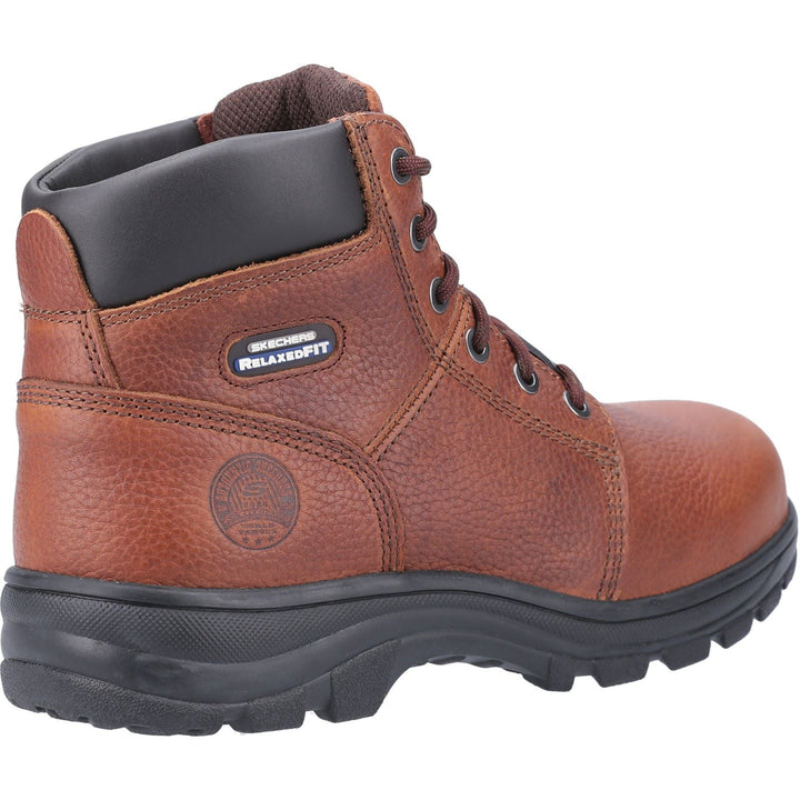 Men's Wide Fit Skechers 77009EC Workshire Safety Boots in Brown - Image 1