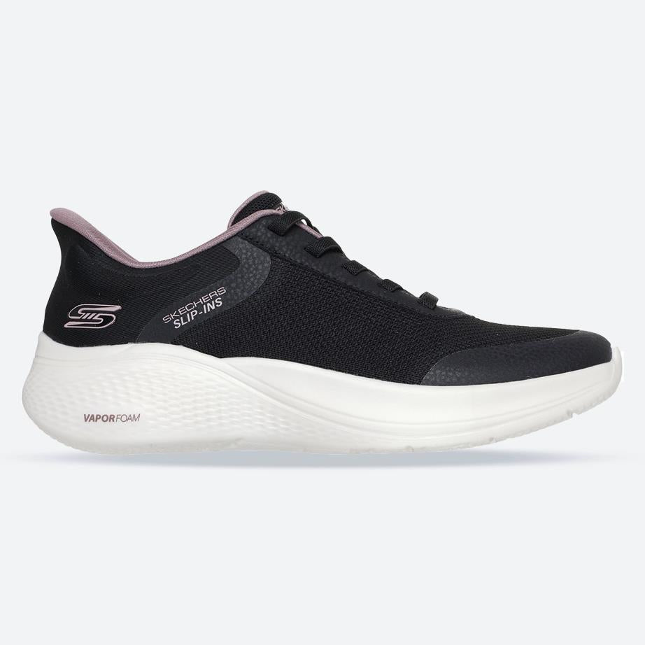 Women's Wide Fit Skechers 117555 Slip-ins Bobs Sport Infinity Vapor Glow Trainers in Black - Image 1