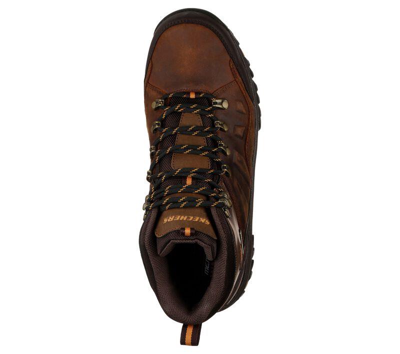 Men's Wide Fit Skechers 65529 Relaxed Fit Relment Traven Hiking Boots in Brown - Image 5