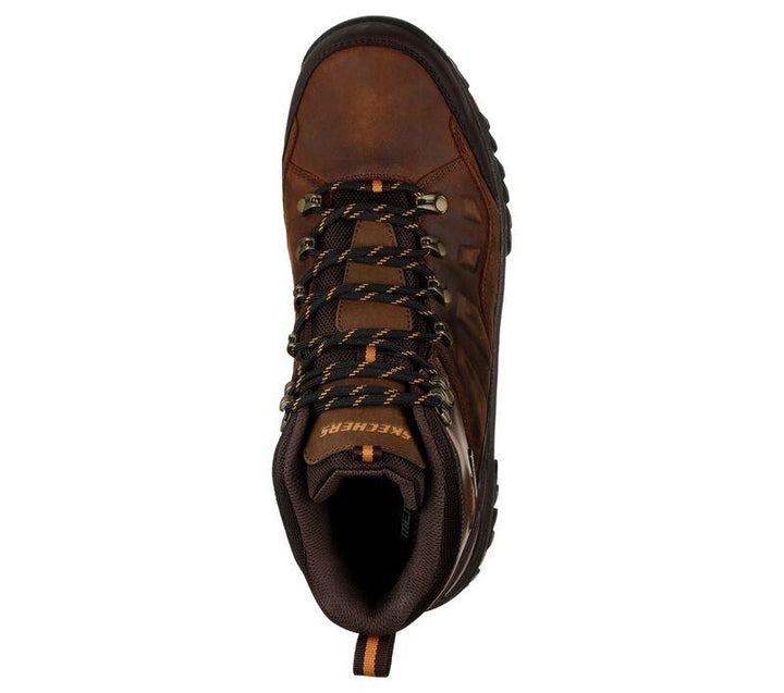 Men's Wide Fit Skechers 65529 Relaxed Fit Relment Traven Hiking Boots in Brown - Image 1
