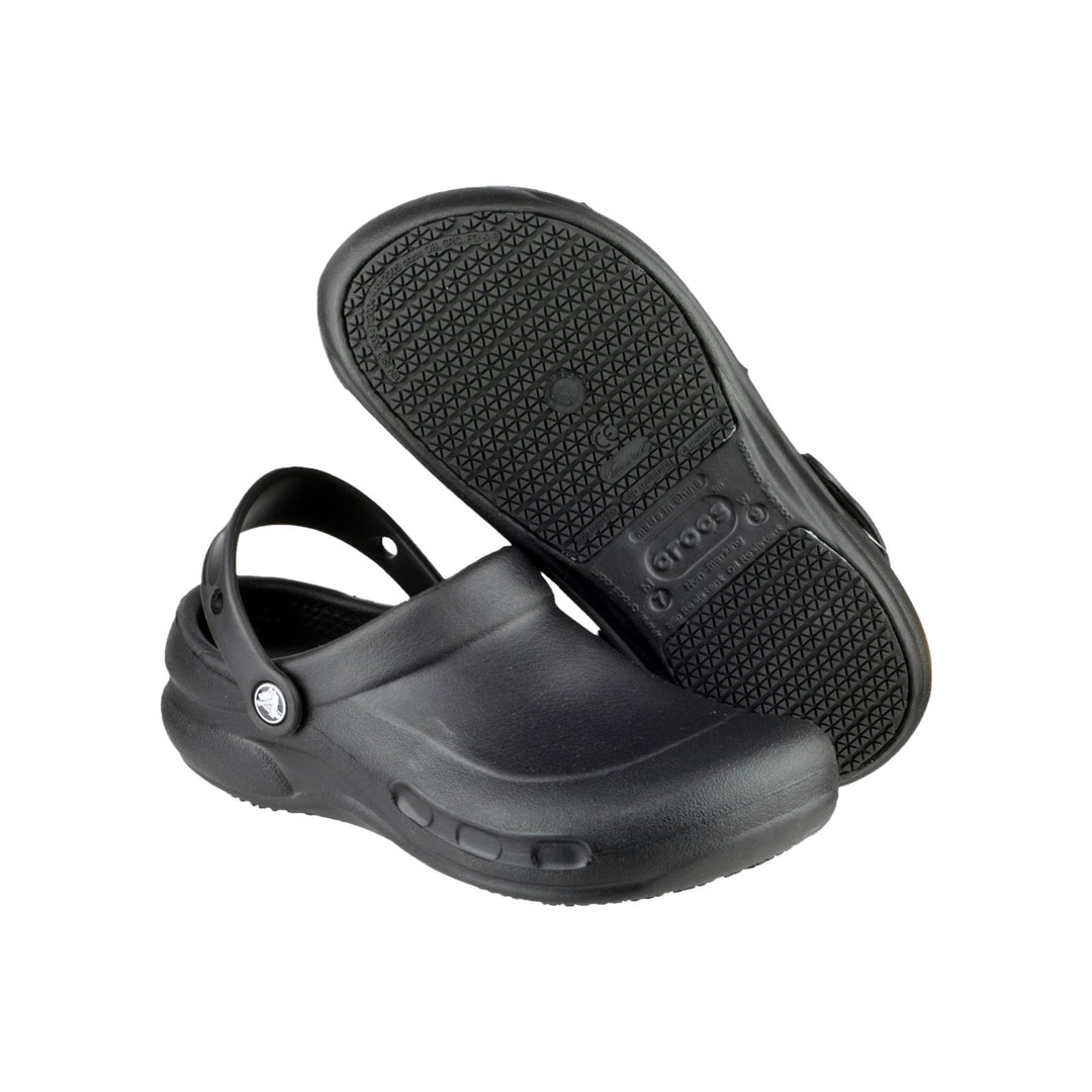 Men's Crocs 10075 Bistro Work Clog Sandals in Black - Image 5