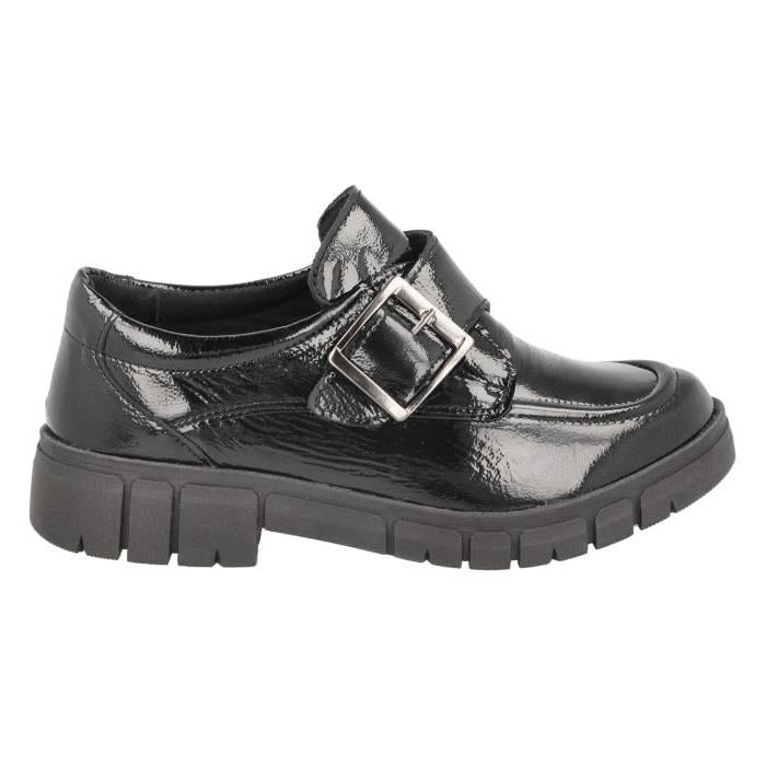 Women's Wide Fit DB Kirby Shoes in Black Leather - Image 1