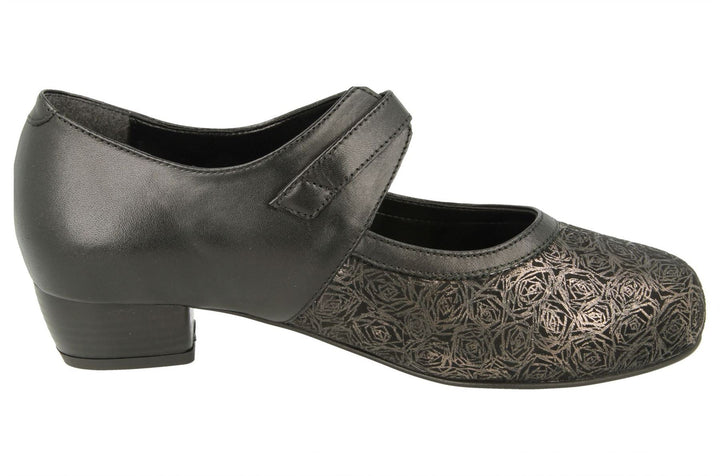 Womens Wide Fit DB Constance Shoes in Black - Image 1