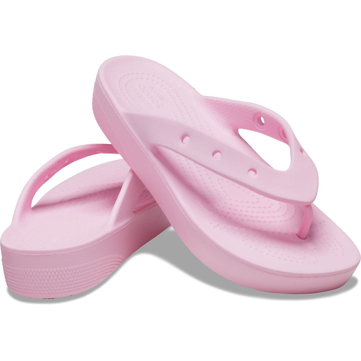 Women's Crocs 207714 Classic Platform Flip Flop in Bone - Image 1