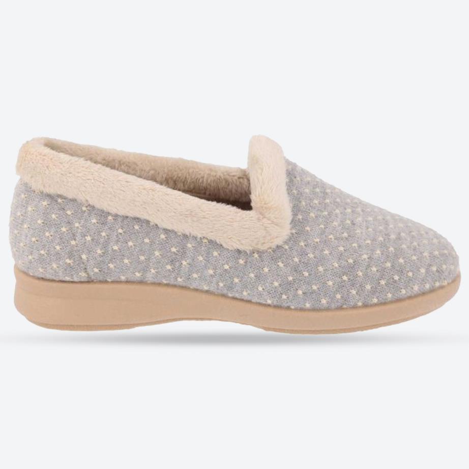 Women's Wide Fit DB Clover Slippers in Rose Star Stitched / Textile - Image 1