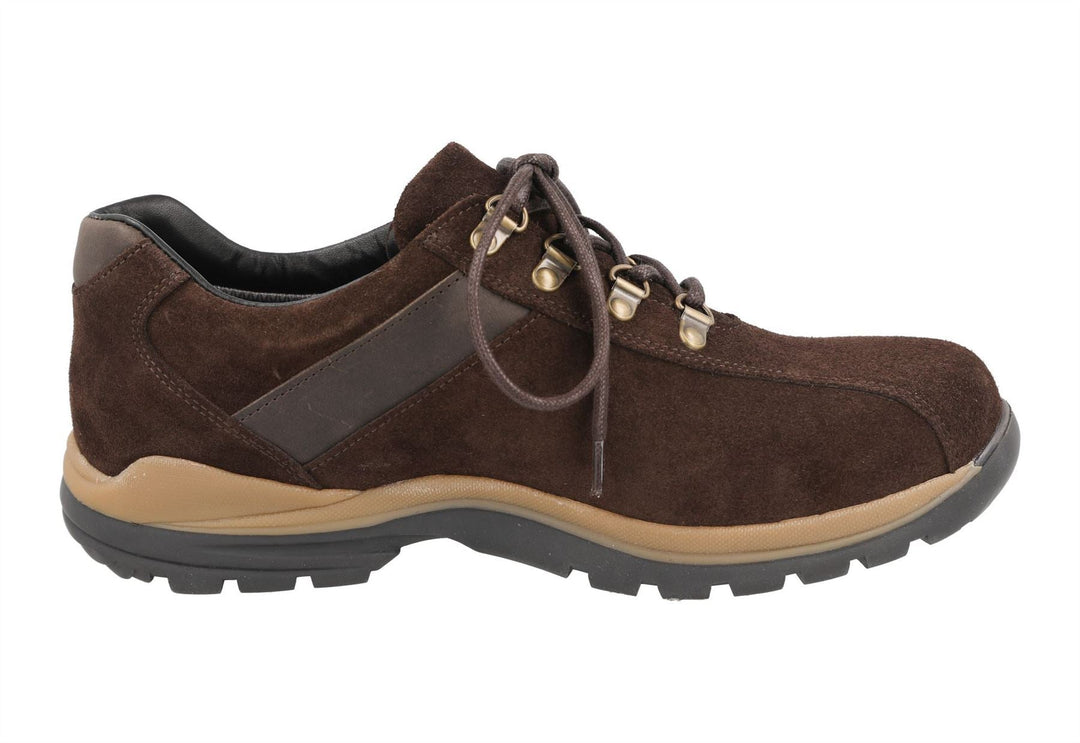 Mens Wide Fit DB Utah 2 Waterproof Hiking Shoes in Brown Pull Up Leather - Image 7